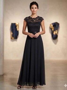 ✨Miusol Black Cocktail Lace Maxi Dress-evening wear-floral-elegant-celeb style✨